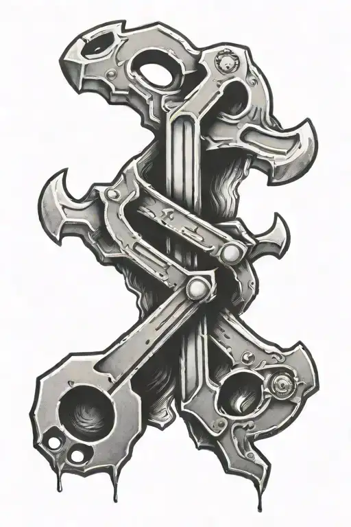 Wrench Crossed Together Symbolizing