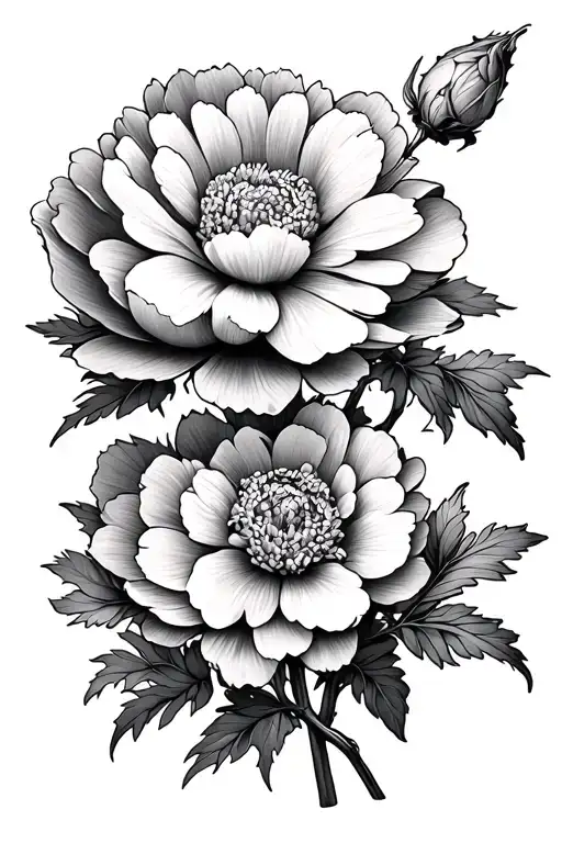 Aster Flower And Peony Flower