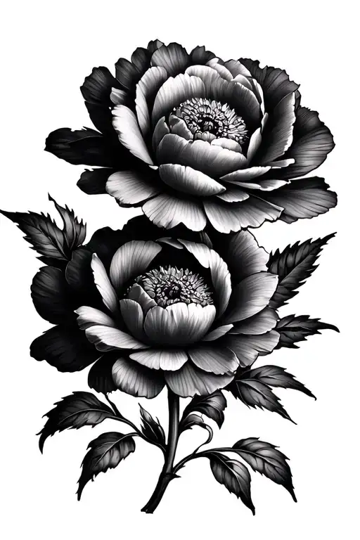 Aster Flower And Peony Flower