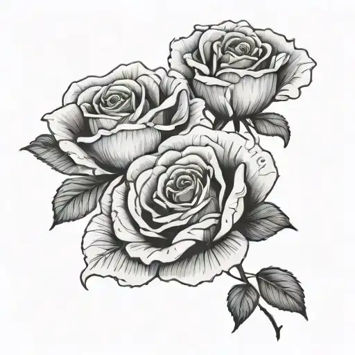 2 Roses And 1 Poppy Flower