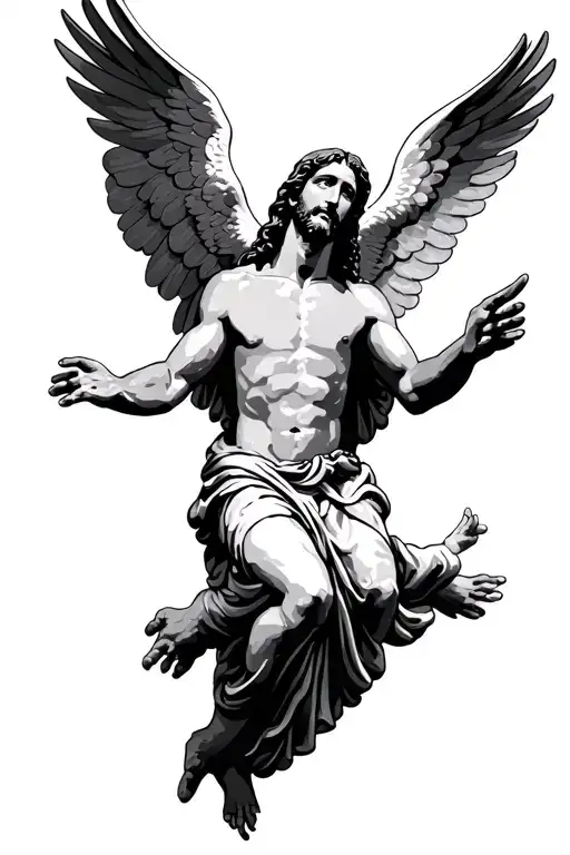 Jesus And Angels Flying