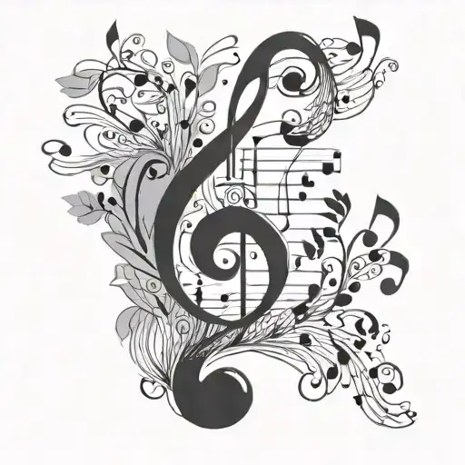 Musical Note Coming From A Stem