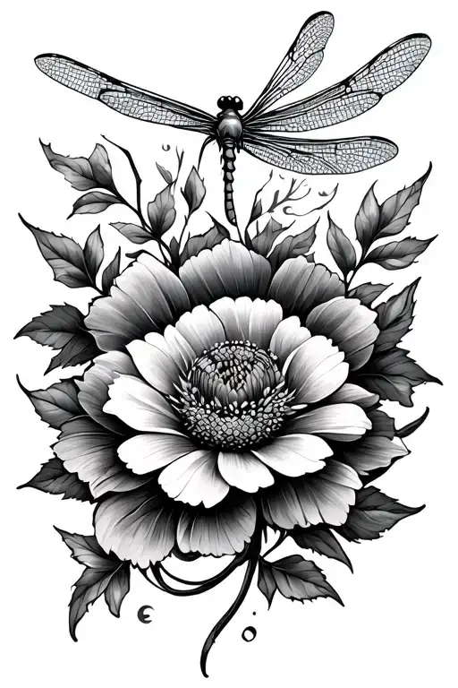 April And November Birth Flower With Dragon Flies