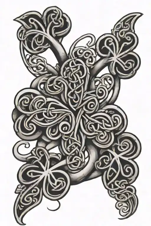 A Celtic Knot Design Incorporating Pipes And Clovers