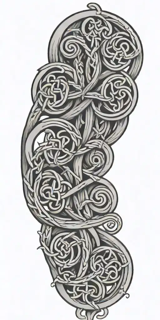 A Celtic Knot Design Incorporating Pipes And Clovers