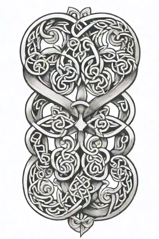 A Celtic Knot Design Incorporating Pipes And Clovers