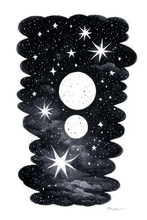 Starry Night Sky Filled With Stars