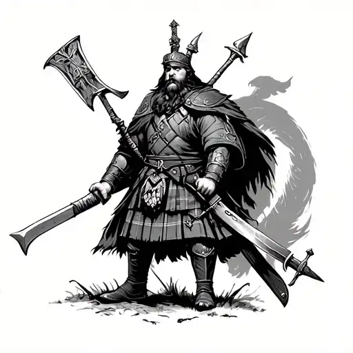 Scottish Clansman Ready For Battle