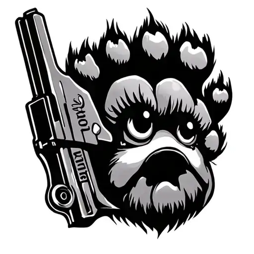 Paw Gun And Eye Looking