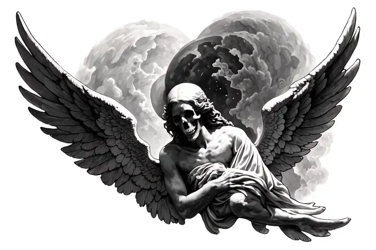 Memento Mori And Icarus Falling Angel