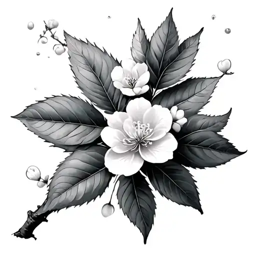 Leaf Branch Liana Cherry Blossom