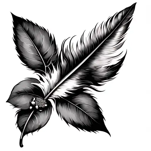 Cherry Branch With Feather