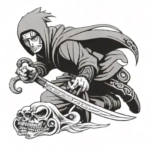 Naruto With Huge Grim Reaper