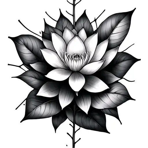 Spider Web With Lotus Flowers