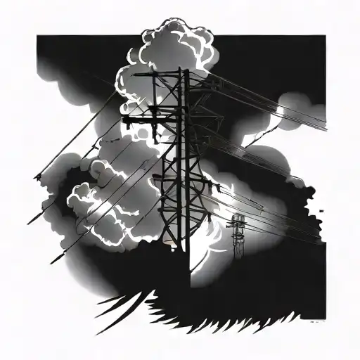 Power Lines And Lightening