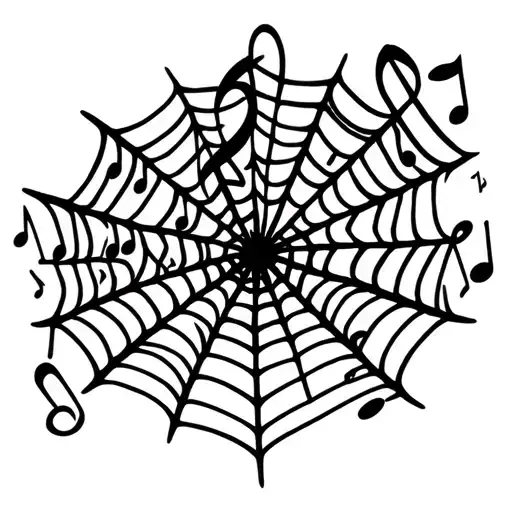 Spider Web With Musical Notes
