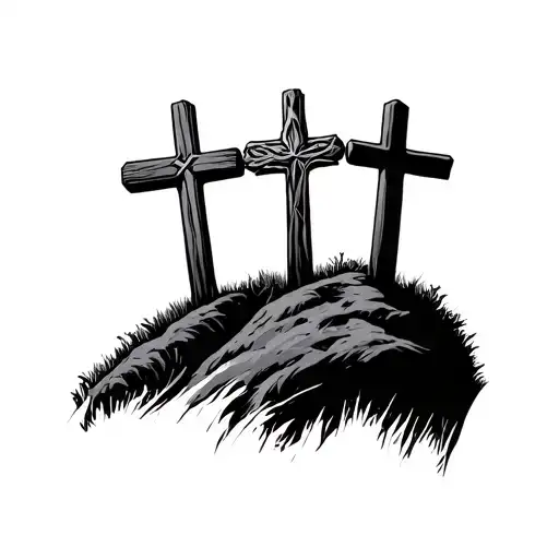 3 Crosses On Hill