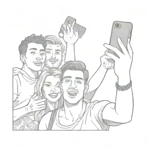 A Group Of People Taking A Selfie