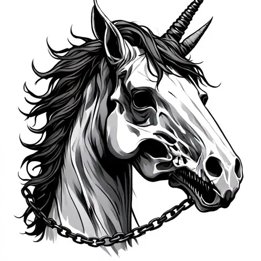 Dangerous Peasant Unicorn Skeleton Chained