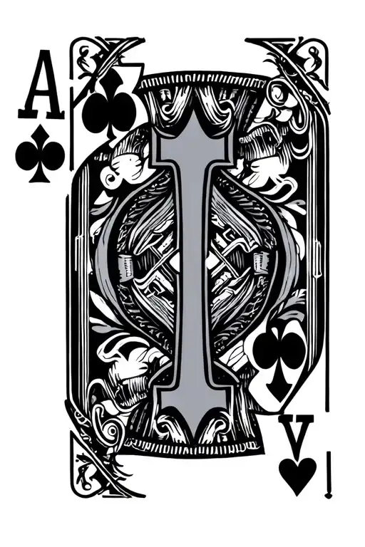 Ace Of Hearts With Cross