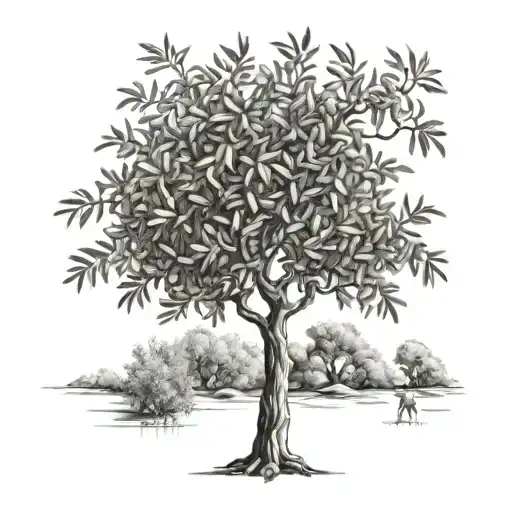 Skinny Olive Tree Black&white