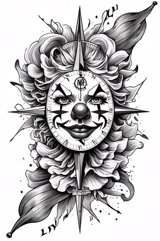 Compass And Clown Face