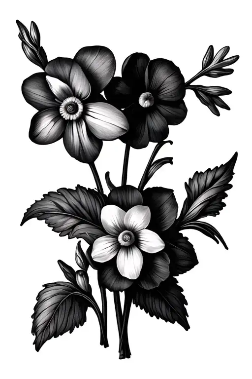 Violets And Daffodils Bouquet