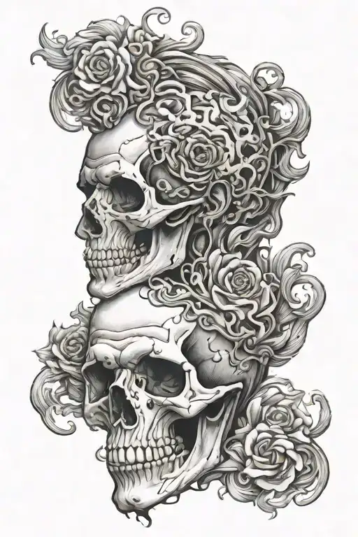 Skull With A Part Of Marcus Aurelius Face Morphing