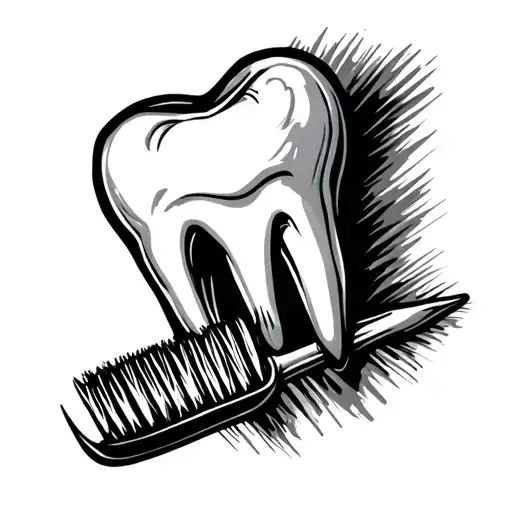 Tooth With Brush