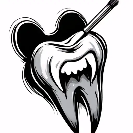 Tooth With Art Brush