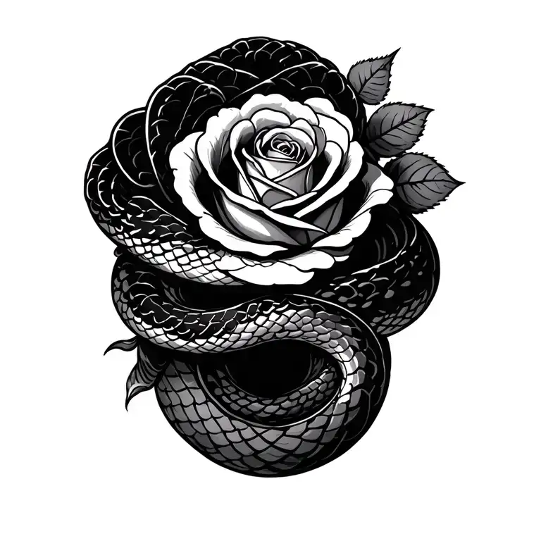 Rest In Peace Rosetta Rose And Snake Wrapped
