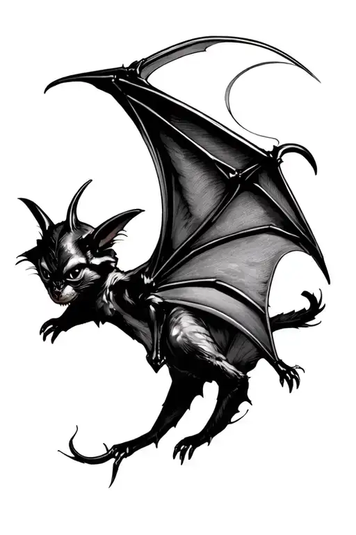 Bat With Spread Wings