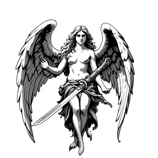 Angel Holding A Sword