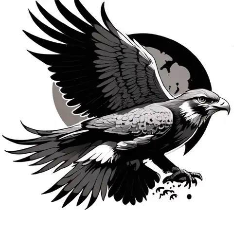 Japan Falcon Spreading Wings