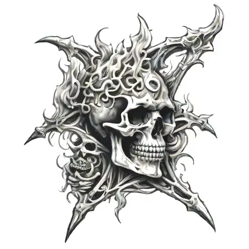 Skeleton Suffering Burning