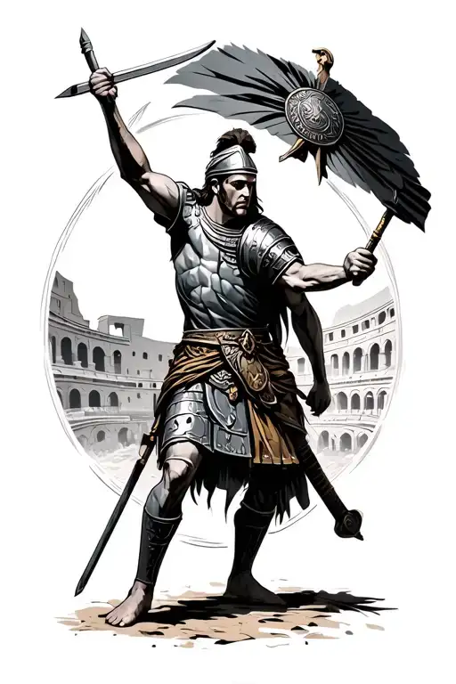 Roman Soldier Coliseum Gladiator Fighting