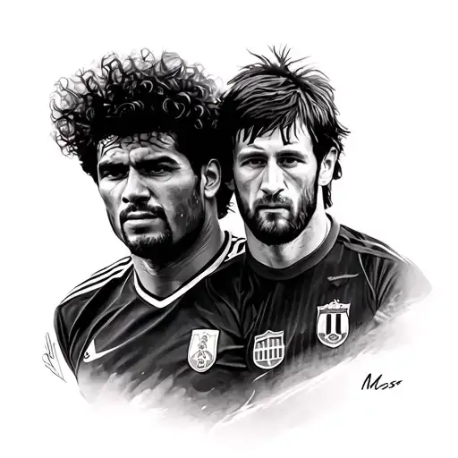 Maradona And Messi Together