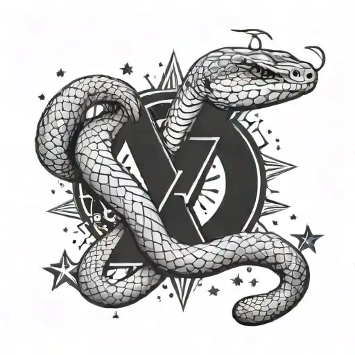 Snake And Stars Representing
