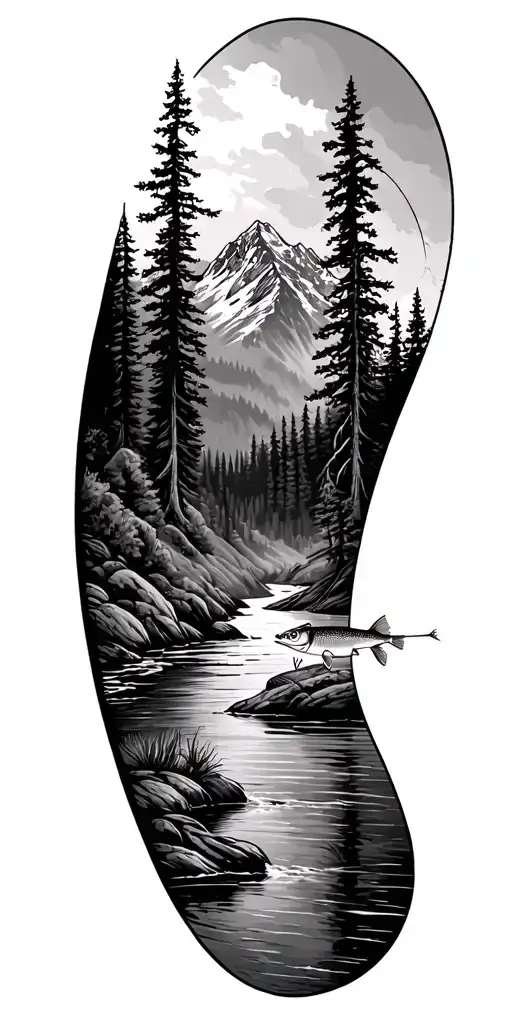 Norwegian Forrest Mountain And River Flyfisher