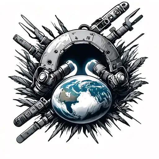 Extrication Spreaders Open With The Earth In Between