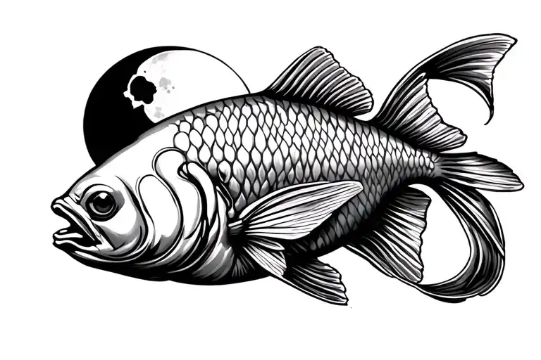 Fish And Moon Inside