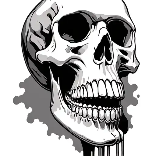 Skull With Sliced Throat