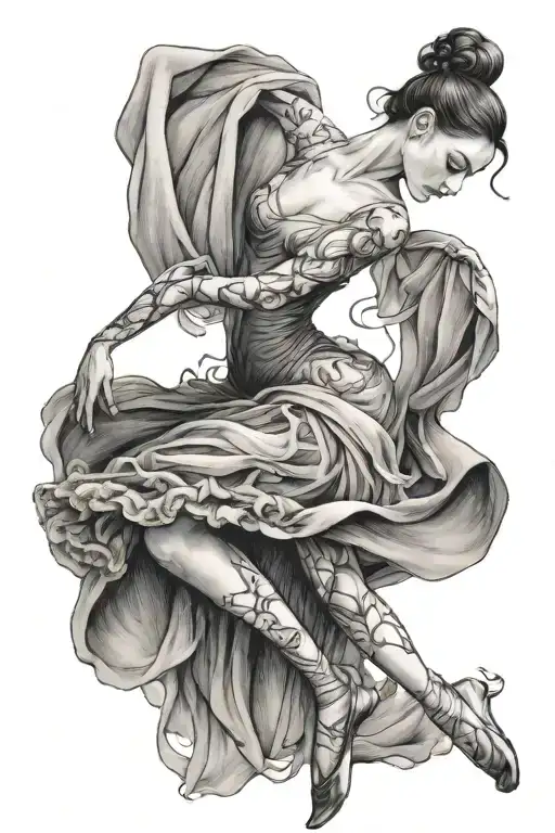 Ballet Dancer Gracefully Moving