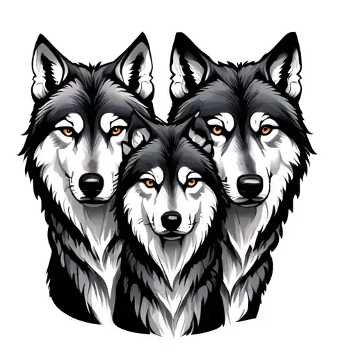 3 Wolves Representing Family