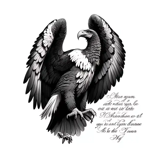 Eagle Wings With Quote Down Spine