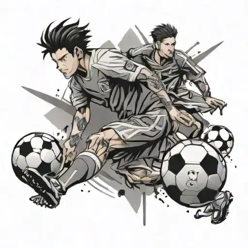 Soccer Anime Style Tattoo Featuring