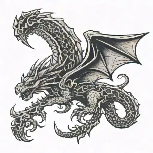 5 Leaf Clover Combined With This Dragon Eating Its Own Tail