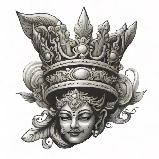 Hindu Crowns Symbolizing Royalty With Rrr Underneath