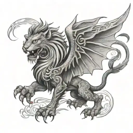 Lion Dragon Flying