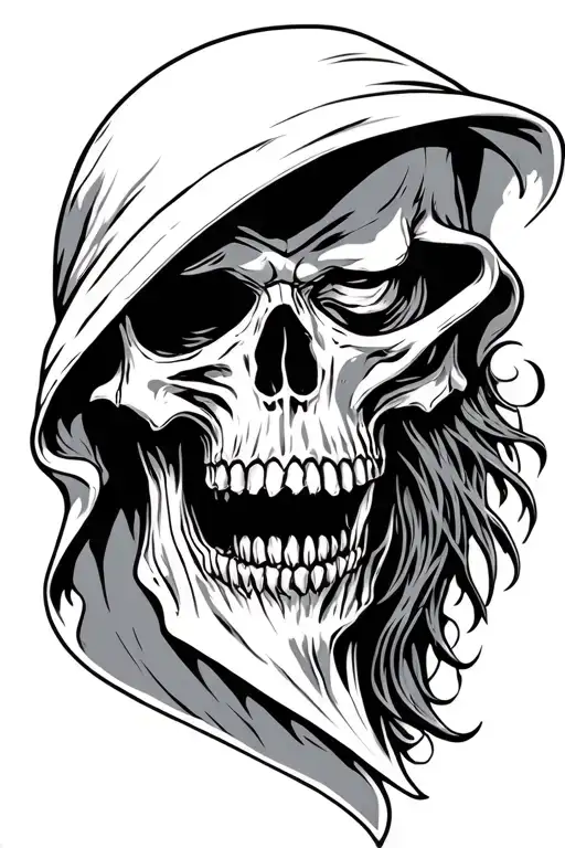 Evil Dark Skull Reaper Face